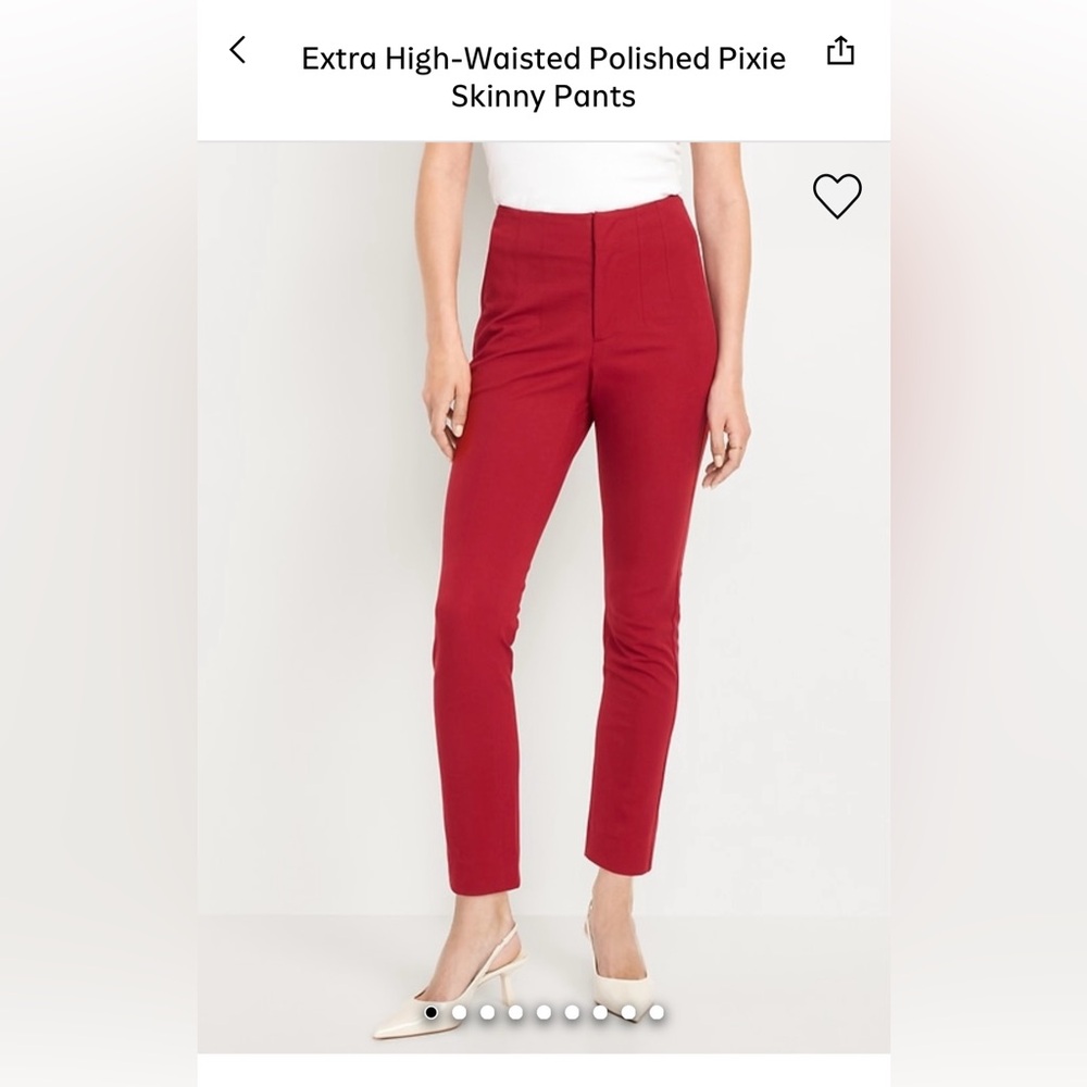 Polished High-Waisted Pixie Skinny Pants in Red